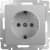 Купить Розетка Werkel WL09-SKGS-01-IP44 одноместная с заземлением и защитными шторкам серебряный рифленый по низкой цене