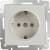 Купить Розетка Werkel WL03-SKGS-01-IP44-ivory одноместная с заземлением и защитными шторками Слоновая кость по низкой цене