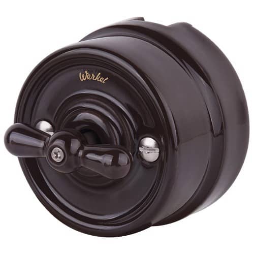 Купить Переключатель Werkel Retro WL18-01-03 одноклавишный коричневый по низкой цене