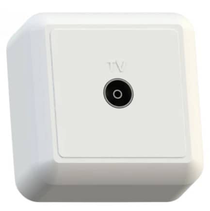 Купить Розетка Кунцево-Электро Оптима РТА-Э телевизионная оконечная одноместная белая по низкой цене