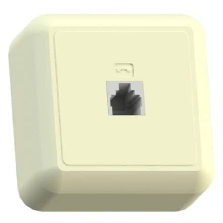 Купить Розетка Кунцево-Электро Оптима РТ5-7 телефонная одноместная Слоновая кость по низкой цене