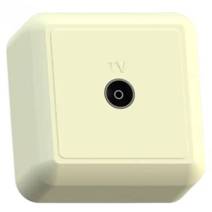 Купить Розетка Кунцево-Электро Оптима РТА-Э телевизионная оконечная одноместная Слоновая кость по низкой цене