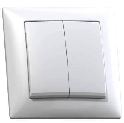 Купить Выключатель Кунцево-Электро Селена С510-379 двухклавишный белый по низкой цене