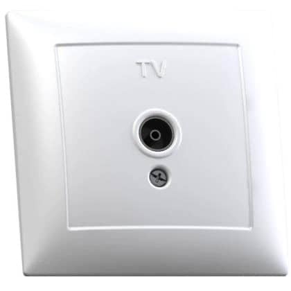 Купить Розетка Кунцево-Электро Селена РТВ1-0-399 телевизионная оконечная одноместная белая по низкой цене