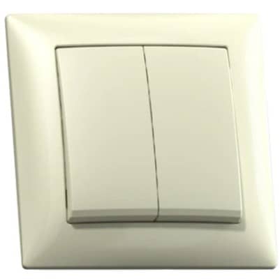 Купить Выключатель Кунцево-Электро Селена С510-379 двухклавишный Слоновая кость по низкой цене