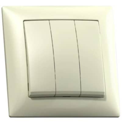 Купить Выключатель Кунцево-Электро Селена С0510-406 трехклавишный Слоновая кость по низкой цене
