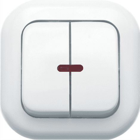 Купить Выключатель Кунцево-Электро Валентина С56-175 двухклавишный с подсветкой белый по низкой цене