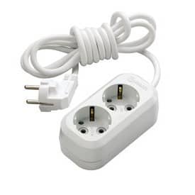 Купить Удлинитель Makel MGP112 бытовой 2 розетки с заземлением ПВС 3х1 3500 Вт IP20 2 м по низкой цене