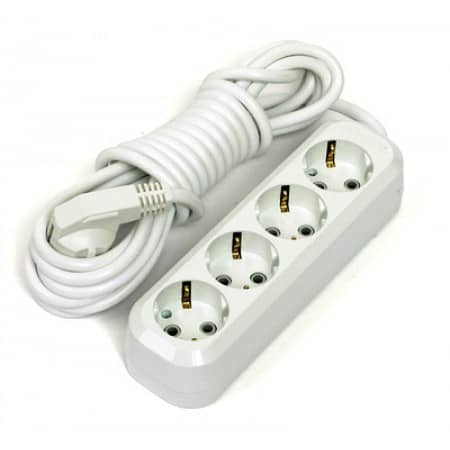 Купить Удлинитель Makel MGP158 бытовой 4 розетки с заземлением ПВС 3х1 3500 Вт IP20 10 м по низкой цене