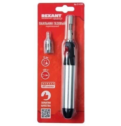 Купить Паяльник Rexant 12-0185 газовый портативный 15 мл по низкой цене