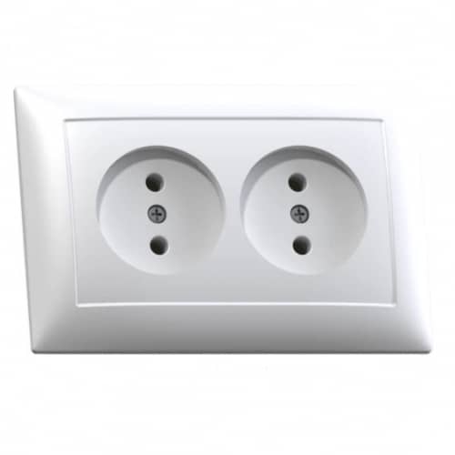 Купить Розетка Кунцево-Электро Селена РС16-371 двухместная белая по низкой цене