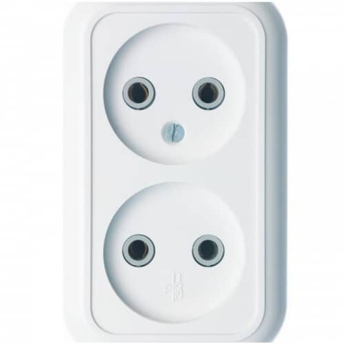 Купить Розетка Кунцево-Электро Валентина РА10-382 двухместная белая по низкой цене
