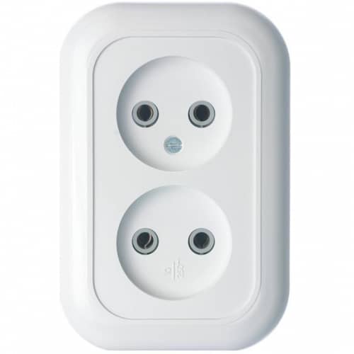 Купить Розетка Кунцево-Электро Валентина РС10-393 двухместная белая по низкой цене