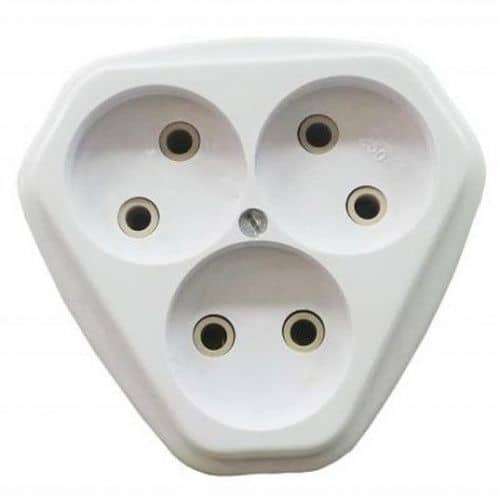 Купить Розетка Кунцево-Электро РС10-394 трехместная белая по низкой цене