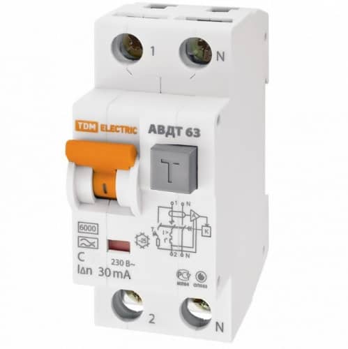 Купить Автоматический выключатель TDM АВДТ 63 SQ0202-0009 В16 10 мА дифференциального тока по низкой цене