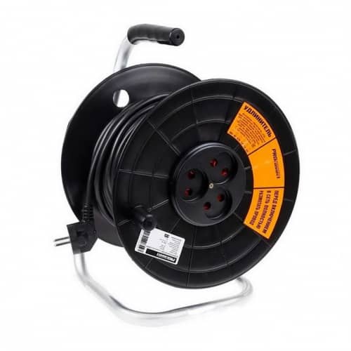 Купить Удлинитель PROconnect Standart 11-7602 3 розетки без заземления ПВС 2х1 2200 Вт силовой на катушке 40 м по низкой цене