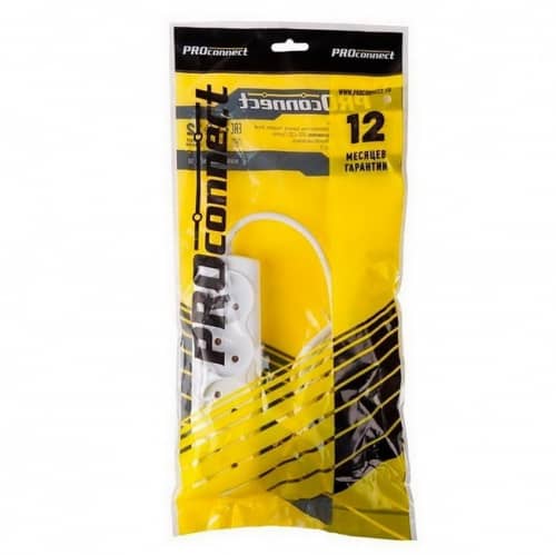 Купить Удлинитель PROconnect Optima 11-2410 бытовой 4 розетки без заземления ПВС 2х0,75 1300 Вт 5 м по низкой цене