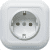 Купить Розетка Кунцево-Электро Валентина РА16-315 одноместная с заземлением и защитными шторками белая по низкой цене