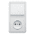 Купить Блок розетки с выключателем Кунцево-Электро Бэлла БКВР-037 одноклавишный белый по низкой цене
