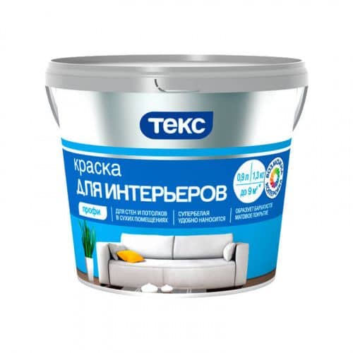 Купить Краска ТЕКС Профи в/д, интерьерная, супербелая 0,9 л по низкой цене
