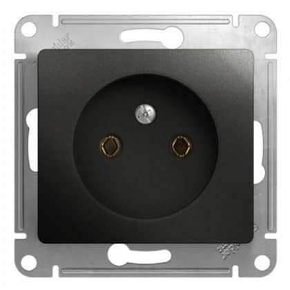 Купить Розетка Schneider Electric Glossa GSL000741 одноместная без заземления антрацит по низкой цене