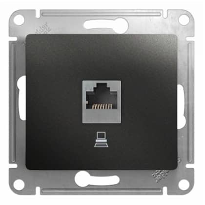 Купить Розетка Schneider Electric Glossa GSL000781K RJ45 компьютерная одноместный антрацит по низкой цене