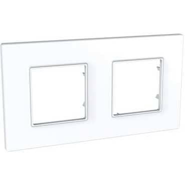 Купить Рамка Schneider Electric Unica Quadro MGU2.704.18 белая двухместная по низкой цене