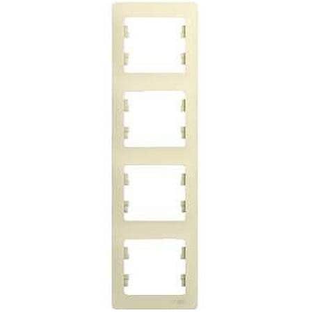 Купить Рамка Schneider Electric Glossa GSL000208 бежевая четырехместная по низкой цене