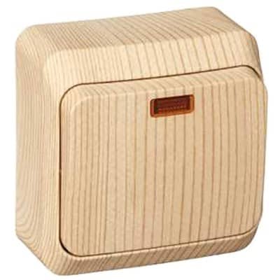 Купить Выключатель Schneider Electric Этюд BA10-005D одноклавишный с индикатором сосна по низкой цене