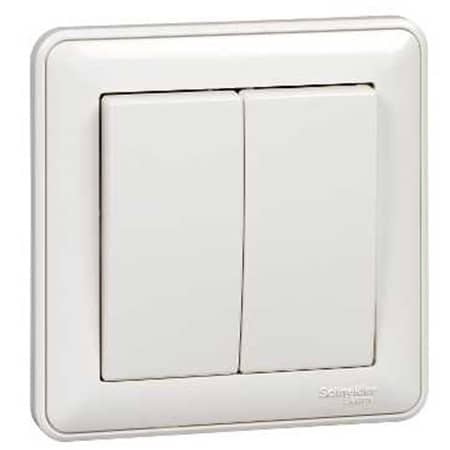 Купить Выключатель Schneider Electric W59 VS510-252-18 двухклавишный белый по низкой цене