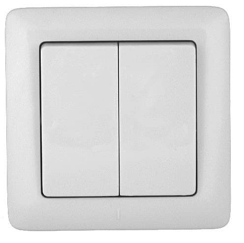 Купить Выключатель Schneider Electric Прима VS5U-218-B двухклавишный белый по низкой цене