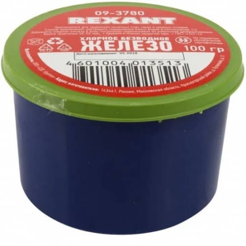 Купить Железо Rexant 09-3780 хлорное 100 г по низкой цене