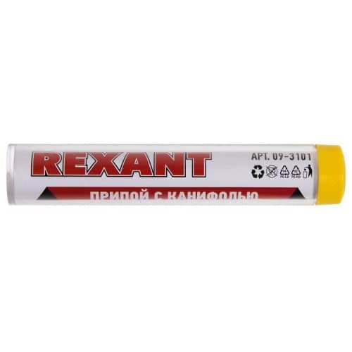 Купить Припой-катушка Rexant 09-3101 ПОС-60 1 мм 10 г с канифолью по низкой цене
