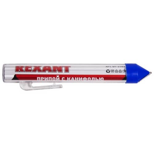 Купить Припой-катушка Rexant 09-3103 ПОС-60 1 мм 20 г с канифолью по низкой цене