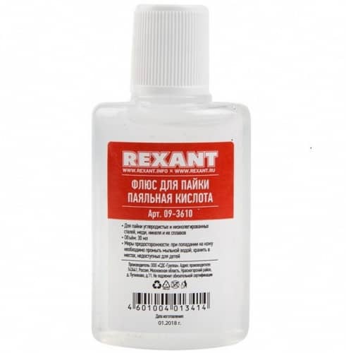Купить Флюс Rexant 09-3635 для пайки, ортофосфорная кислота 30 мл по низкой цене