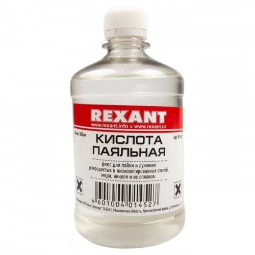 Купить Флюс Rexant 09-3612 для пайки, паяльная кислота 500 мл по низкой цене