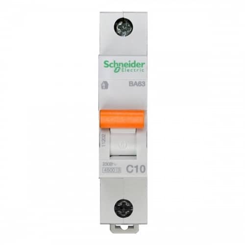 Купить Автоматический выключатель Schneider Electric Домовой ВА63 1П C 10A 4,5кА по низкой цене