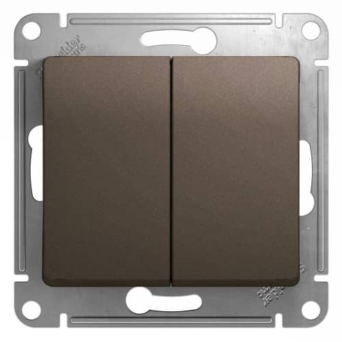 Купить Выключатель Schneider Electric Glossa GSL000851 двухклавишный шоколад по низкой цене