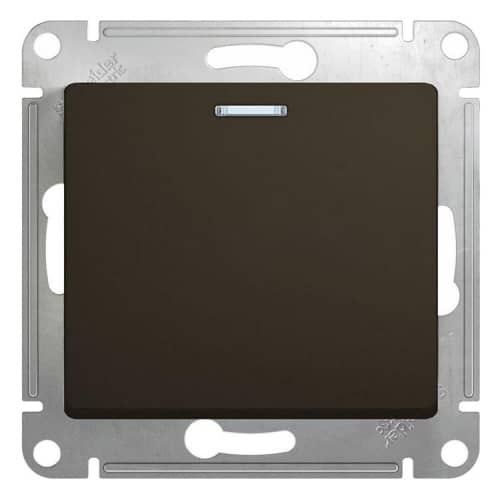 Купить Переключатель Schneider Electric Glossa GSL000863 одноклавишный с индикатором шоколад по низкой цене