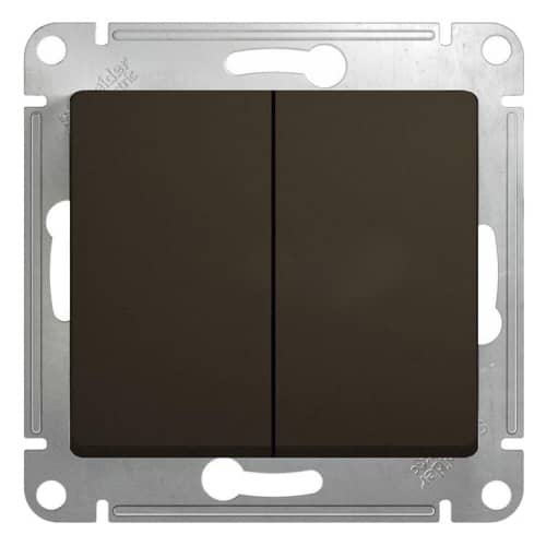 Купить Переключатель Schneider Electric Glossa GSL000865 двухклавишный шоколад по низкой цене