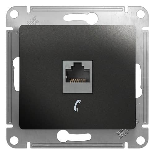 Купить Розетка Schneider Electric Glossa GSL000781T RJ11 телефонная одноместный антрацит по низкой цене