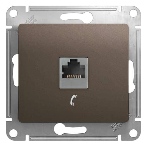 Купить Розетка Schneider Electric Glossa GSL000881T RJ11 телефонная одноместный шоколад по низкой цене