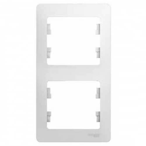 Купить Рамка Schneider Electric Glossa GSL000106 белая двухместная по низкой цене