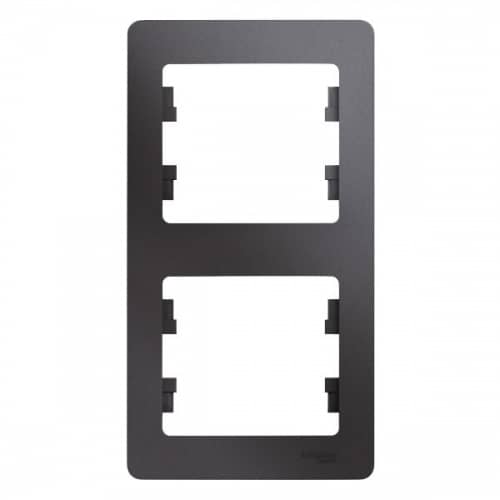 Купить Рамка Schneider Electric Glossa GSL001306 графит двухместная по низкой цене