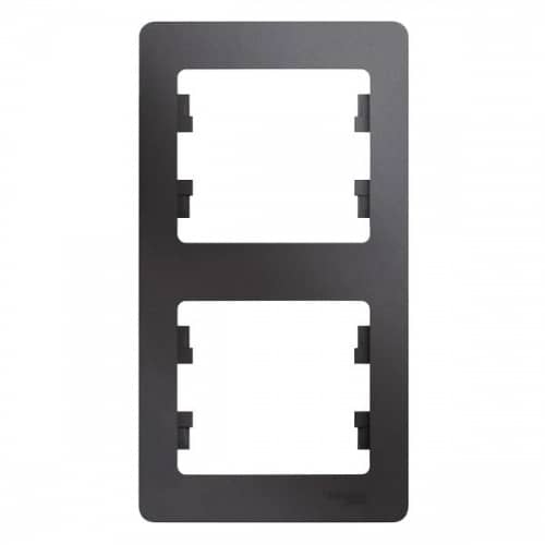 Купить Рамка Schneider Electric Glossa GSL001206 платина двухместная по низкой цене