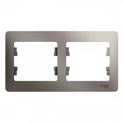 Купить Рамка Schneider Electric Glossa GSL001202 платина двухместная по низкой цене