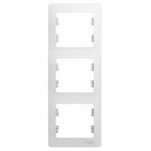 Купить Рамка Schneider Electric Glossa GSL000107 белая трехместная по низкой цене