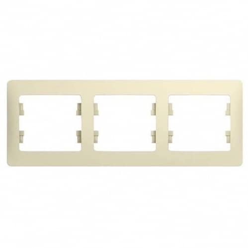 Купить Рамка Schneider Electric Glossa GSL000203 бежевая трехместная по низкой цене