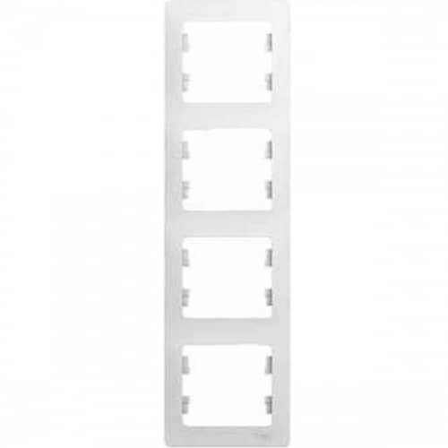 Купить Рамка Schneider Electric Glossa GSL000108 белая четырехместная по низкой цене