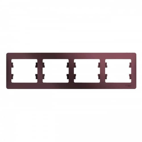 Купить Рамка Schneider Electric Glossa GSL001104 баклажановая четырехместная по низкой цене